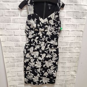White House Black Market Black and White Floral Mini Dress